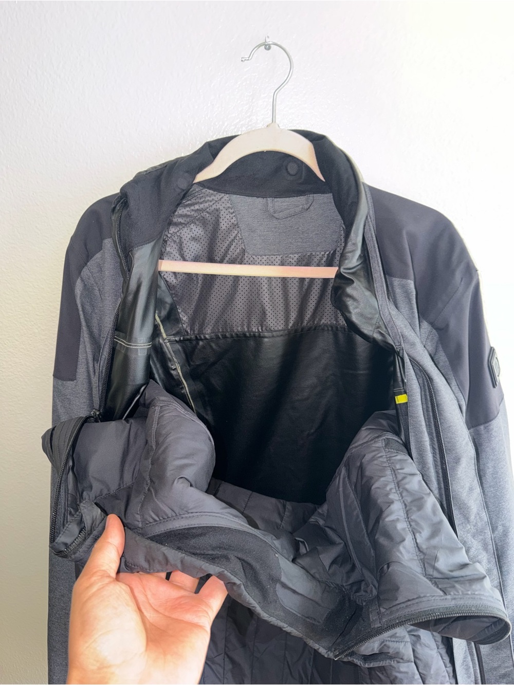 lululemon athletica Men's Black and Gray Hooded Performance Jacket